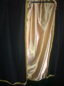 Adult Male Costumes to Hire - Cloak - short- black & gold